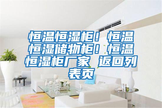 恒溫恒濕柜！恒溫恒濕儲(chǔ)物柜！恒溫恒濕柜廠家 返回列表頁